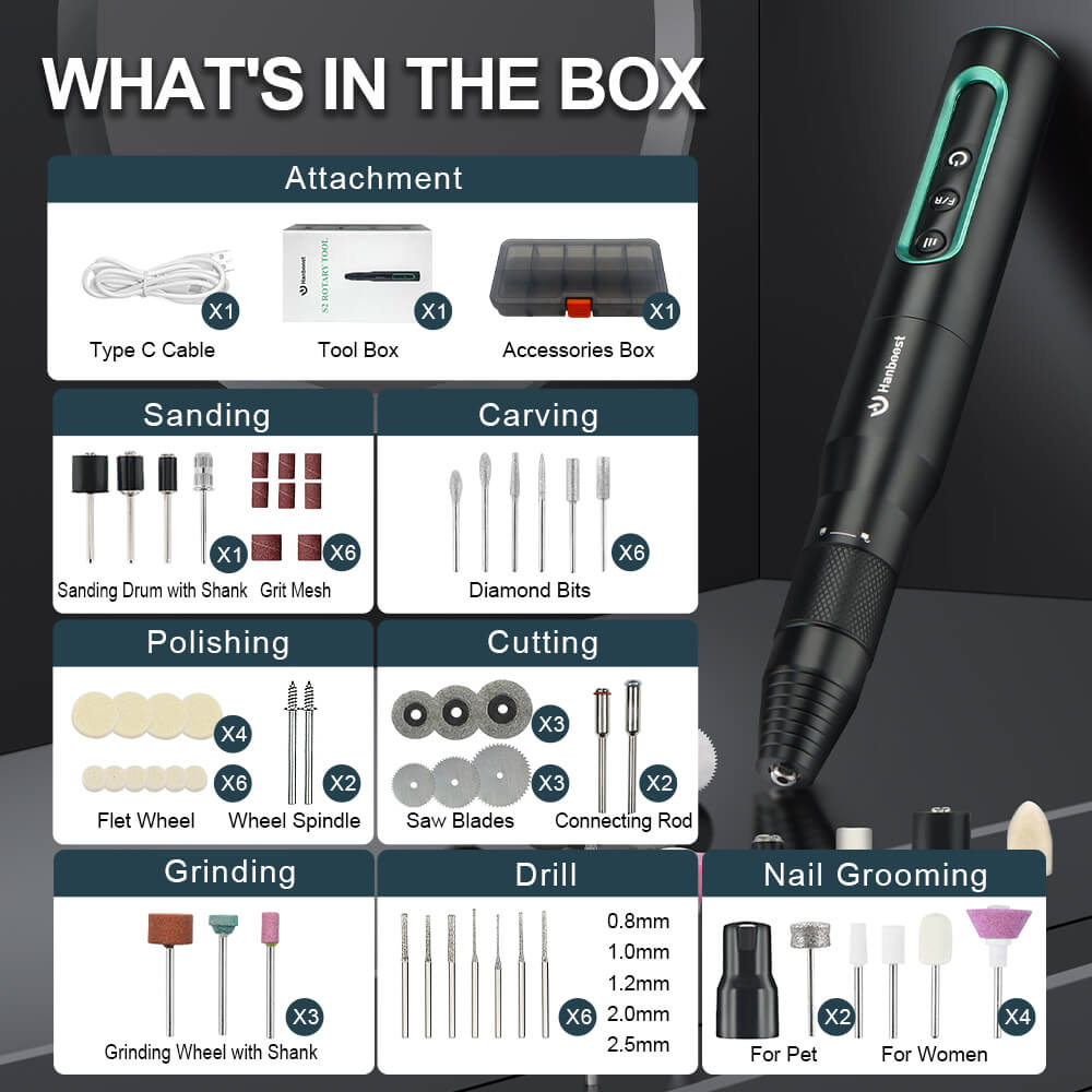 Hanboost S2 Electric Cordless Rotary Tool Kits for DIY Maker & Craftsmen