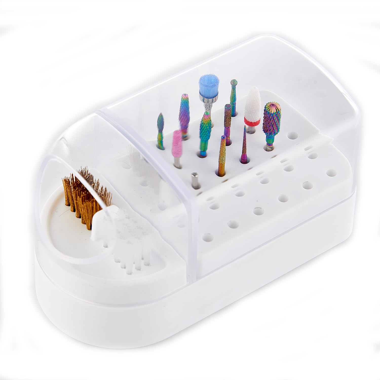 30 Holes Grinding Head Bit Organizer With Cleaning Brush